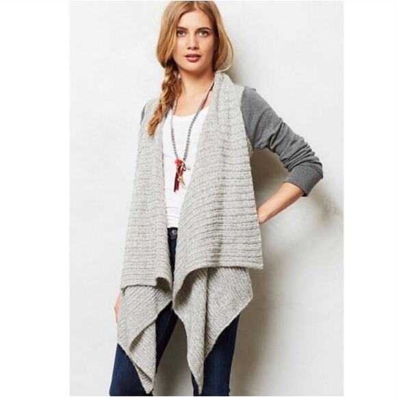 Anthropologie Saturday Sunday Open Cardigan Sweater Size Small in Gray - Picture 3 of 12